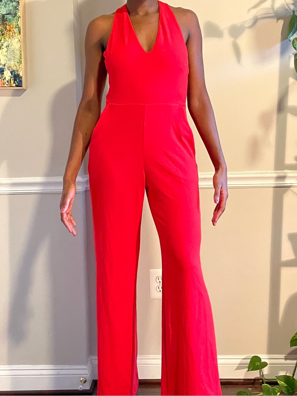Red Halter Jumpsuit for Women